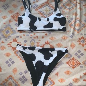 Cow Print Bikini Set